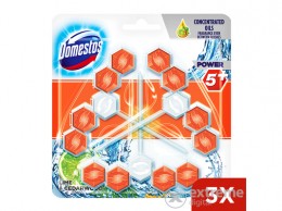 DOMESTOS Power5+ Lime&Cédrus WC-frissítő blokk, 3x55g