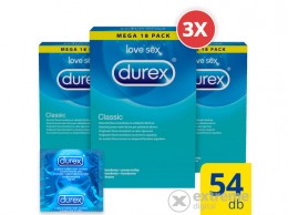 DUREX Classic átlátszó latex óvszer, 3x 18 db