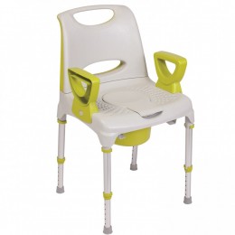 AQ-TICA COMFORT háttámlás zuhany és wc szék állítható magassággal, 130kg-ig