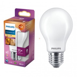 Philips E27 LED 10,5W 1055lm CRI90 2700-2200K WarmGlow DIM - 75W izzó helyett