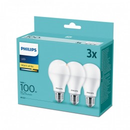 Philips E27 LED 13W 1521lm 2700K meleg fehér - 100W izzó helyett, 3 darab/csomag