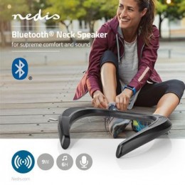 Nedis Bluetooth® hangszóró lejátszási idő: Max. 6 óra | Nyaki Változat | 9 W | Stereo | Beépített mikrofon | SPBT5010BK