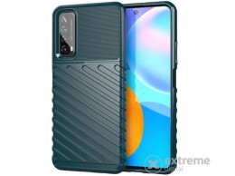 GIGAPACK gumi/szilikon tok Huawei P Smart (2021) készülékhez, sötétzöld, csíkos/dombor mintás
