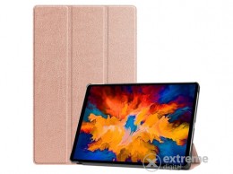 GIGAPACK Trifold álló, bőr hatású aktív flip tok Lenovo Tab P11 Pro (TB-J706F) készülékhez, rozéarany
