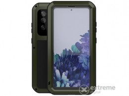 LOVE MEI Powerful Defender gumi/szilikon tok Samsung Galaxy S20 FE készülékhez, zöld + Gorilla Glass üveg