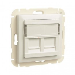 Efapel Logus90 S PE fedlap dupla RJ45 csatlakozáshoz, gyöngyház (csatlakozók nélkül) 90442
