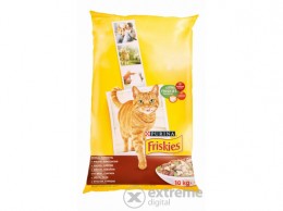 Friskies teljes értékű állateledel felnőtt macskák számára, hússal, csirke és zöldségekkel (10kg)