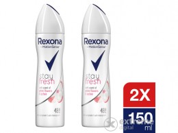 REXONA Stay Fresh White Flowers & Lychee női izzadásgátló dezodor, 2x150ml