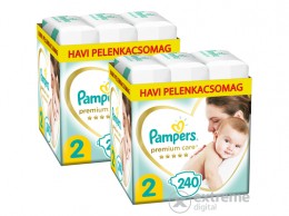 PAMPERS Premium Care pelenkacsomag, 2-es méret (mini), 3-8 kg, 2x240 db
