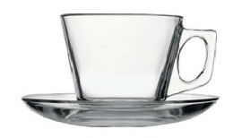 Üveg cappuccino csésze és alj - Vela